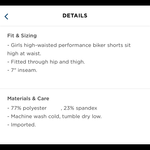 NEW Biker Shorts High Waisted PowerSoft Side Pocket Girl’s XL OLD NAVY - Picture 6 of 16